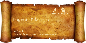 Leyrer Móric névjegykártya